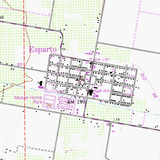 Topographic Map of Esparto Fire Protection District, CA