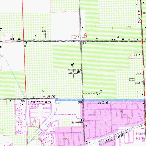 Topographic Map of Modesto Fire Department Station 11, CA
