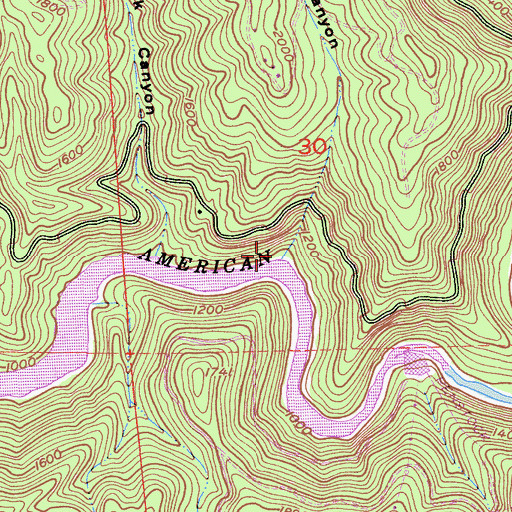 Topographic Map of Light Canyon, CA