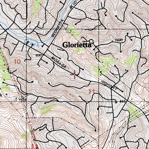 Topographic Map of Moraga - Orinda Fire District Station 44, CA