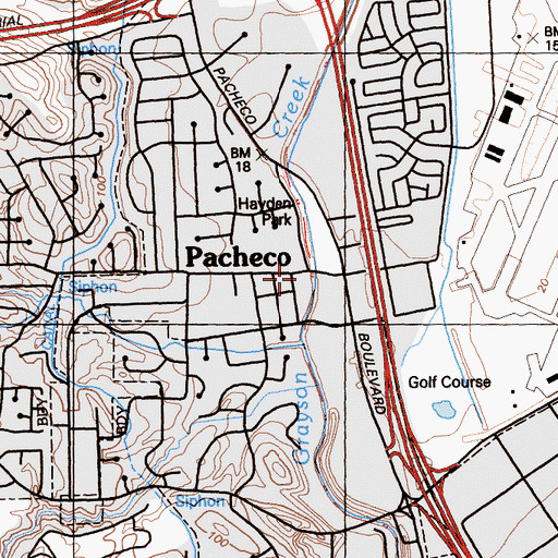 Topographic Map of Contra Costa County Fire Protection District Station 9, CA