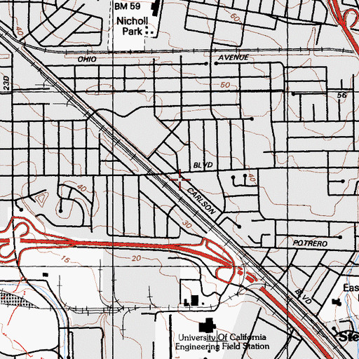 Topographic Map of Richmond Fire Department Training Division, CA