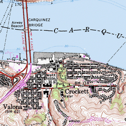 Topographic Map of Crockett Carquinez Fire Protection District Station 78 Headquarters, CA