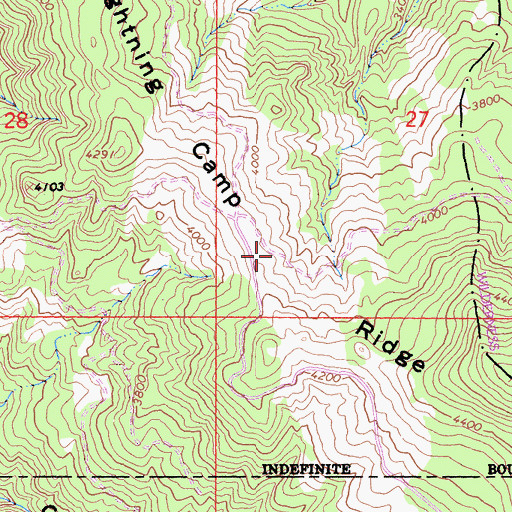 Topographic Map of Lightning Camp Ridge, CA