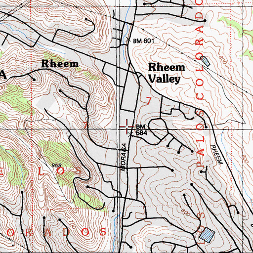 Topographic Map of Moraga - Orinda Fire District Station 42, CA