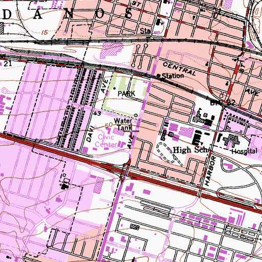 Topographic Map of Contra Costa County Fire Protection District Station 84, CA