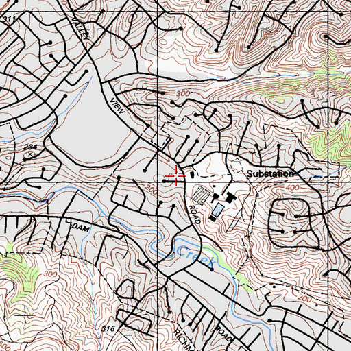 Topographic Map of Richmond Fire Department Station 63, CA