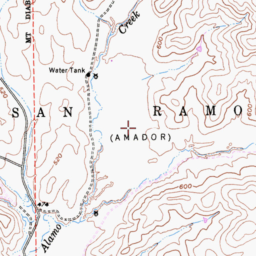 Topographic Map of San Ramon Valley Fire Protection District Station 30, CA