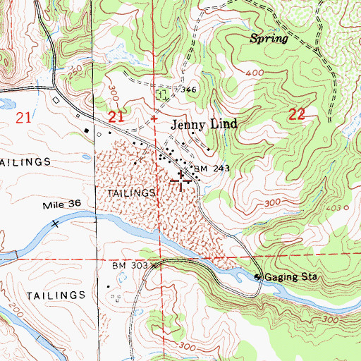 Topographic Map of Jenny Lind Fire Protection District Station 3, CA