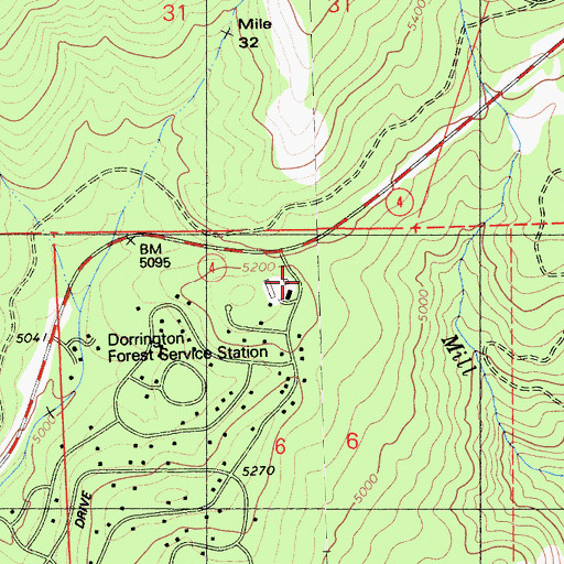 Topographic Map of Ebbetts Pass Fire Protection District Station 2, CA