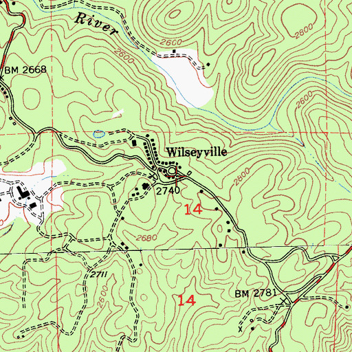 Topographic Map of West Point Fire Protection District Station 2, CA