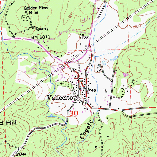 Topographic Map of Murphys Fire Protection District Station 2, CA