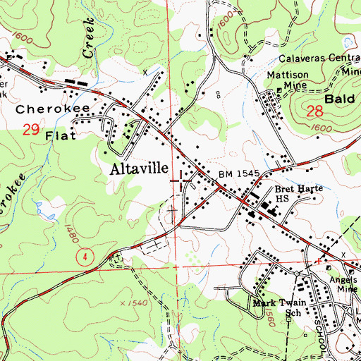 Topographic Map of Altaville Melones Fire Protection District, CA
