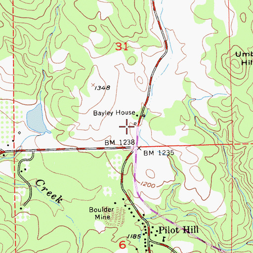 Topographic Map of El Dorado County Fire Protection District Station 73 Pilot Hill, CA