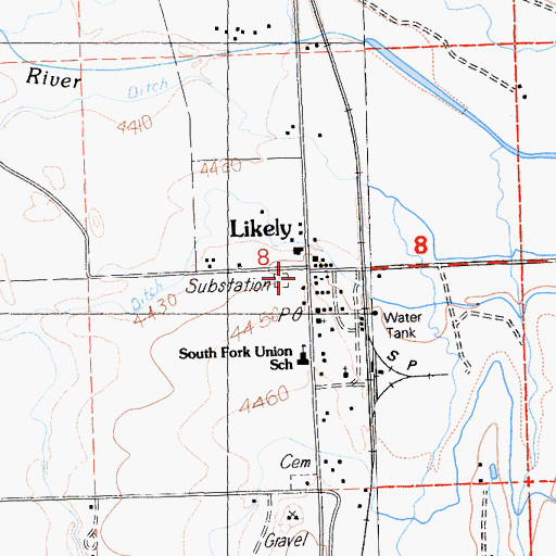 Topographic Map of Likely, CA