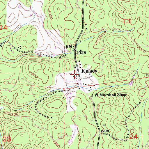 Topographic Map of Garden Valley Fire Protection District Station 52, CA