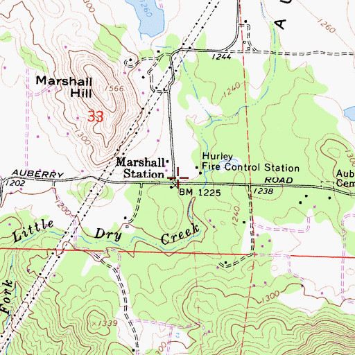 Topographic Map of Fresno County Fire Protection District Hurley, CA