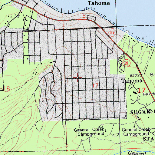 Topographic Map of Meeks Bay Fire Protection District Station 62, CA