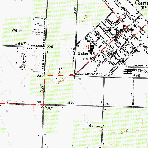 Topographic Map of Fresno County Fire Protection District Station 90 Caruthers, CA