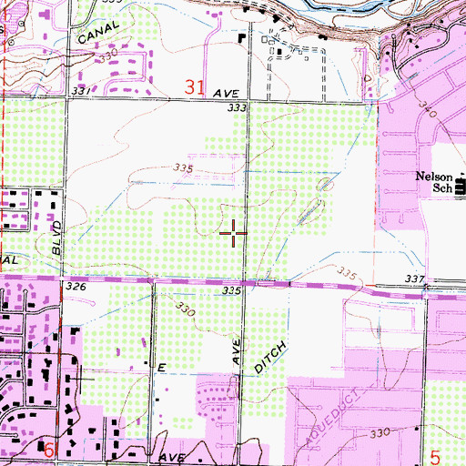Topographic Map of Fresno City Fire Department Station 2, CA