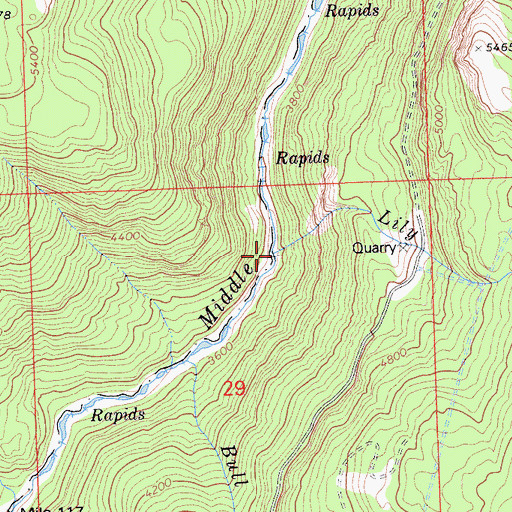 Topographic Map of Lily Creek, CA