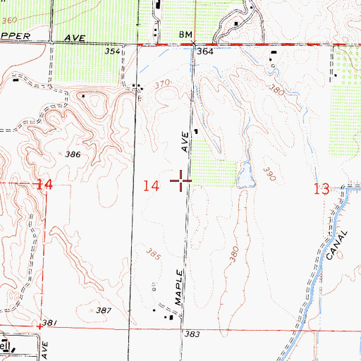 Topographic Map of Fresno City Fire Department Station 17, CA