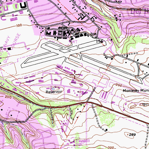 Topographic Map of Monterey Peninsula Airport Fire Department, CA