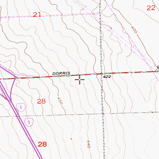 Topographic Map of Fresno County Fire Protection District Station 94 Harris Ranch, CA