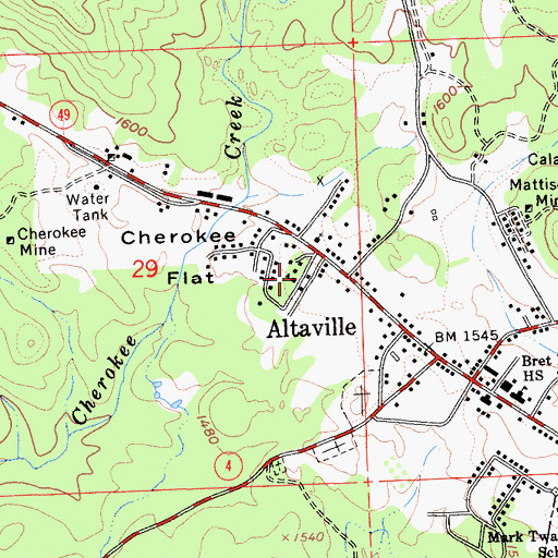 Topographic Map of Department of Forestry and Fire Protection Altaville Station, CA
