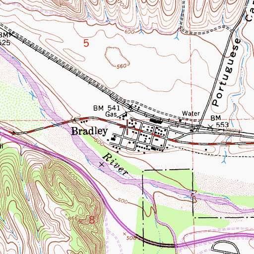 Topographic Map of California Department of Forestry and Fire Protection Bradley Station 40, CA