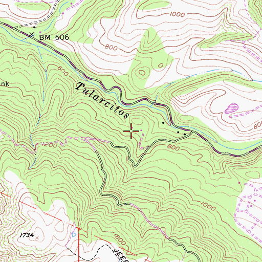 Topographic Map of Department of Forestry and Fire Protection Cachagua Fire Protection District Station 2, CA