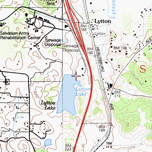 Topographic Map of Department of Forestry and Fire Protection Healdsburg Station, CA