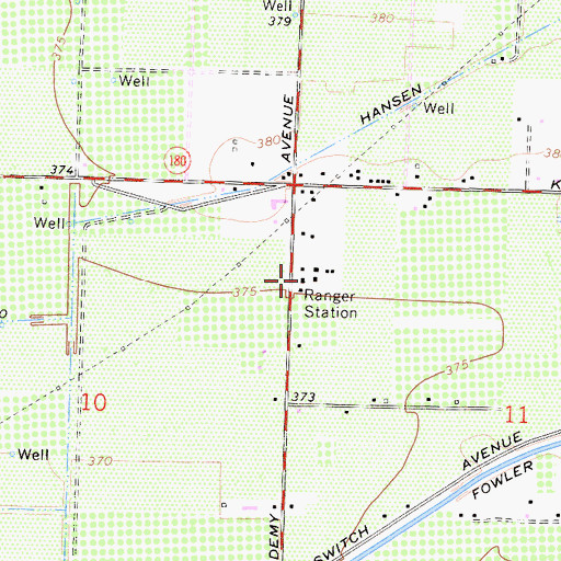 Topographic Map of California Department of Forestry and Fire Protection Fresno Kings Fire Station, CA
