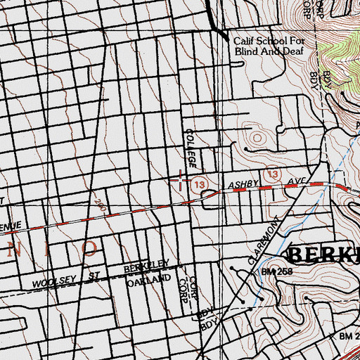 Topographic Map of Berkeley Fire Department Station 3, CA