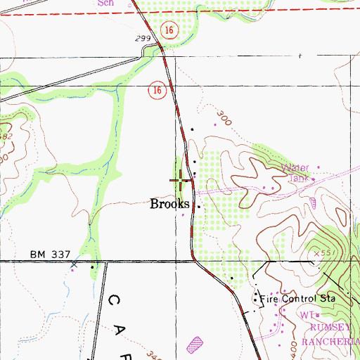 Topographic Map of Capay Valley Fire Protection District Brooks Station, CA