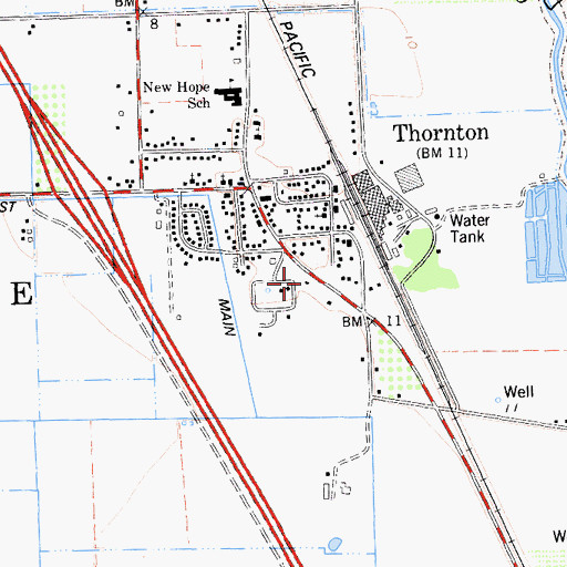 Topographic Map of Thornton Rural Fire Protection District, CA