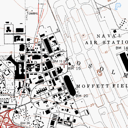 Topographic Map of National Aeronautics and Space Administration Ames Fire Department, CA