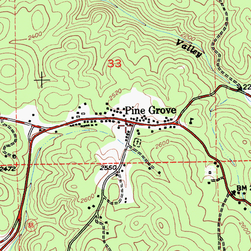 Topographic Map of Amador Fire Protection District Station 114, CA
