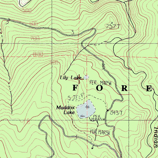 Topographic Map of Lily Lake, CA