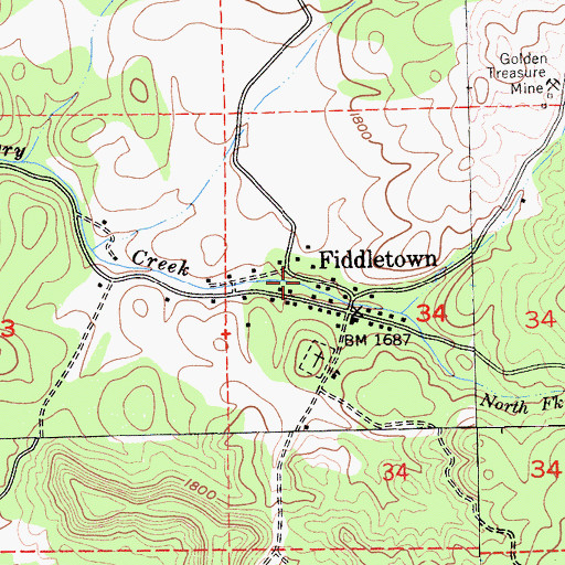 Topographic Map of Amador Fire Protection District Station 123, CA