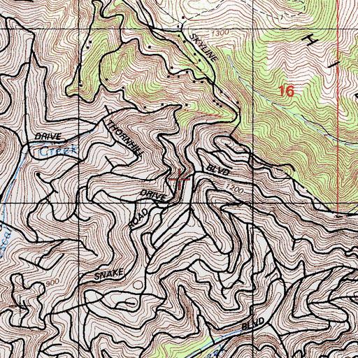 Topographic Map of Oakland Fire Department Station 6, CA