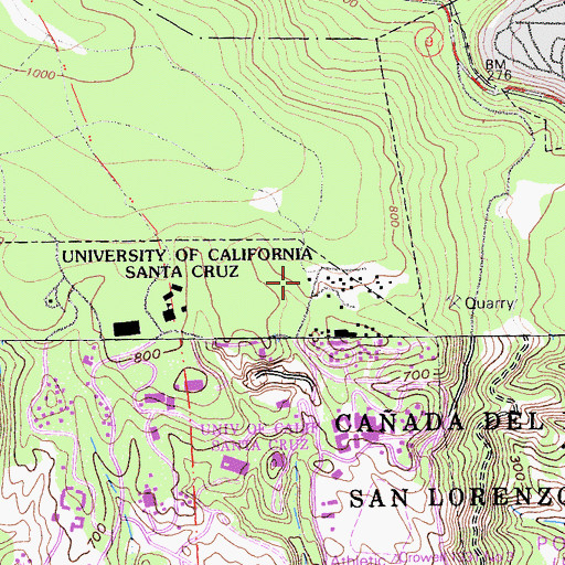 Topographic Map of University of California Santa Cruz Fire Department, CA