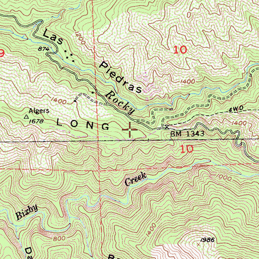 Topographic Map of Mid - Coast Fire Brigade, CA