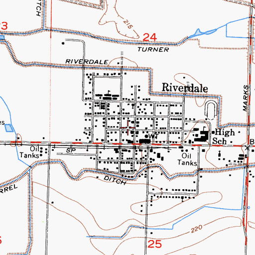 Topographic Map of Riverdale Volunteer Fire Department, CA