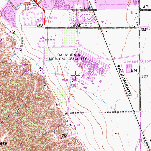 Topographic Map of California Medical Facility Fire Department, CA