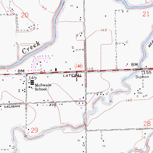 Topographic Map of Merced County Fire Department Station 82, CA