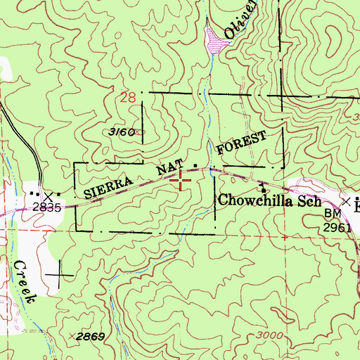 Topographic Map of Department of Forestry and Fire Protection Usona Fire Station, CA