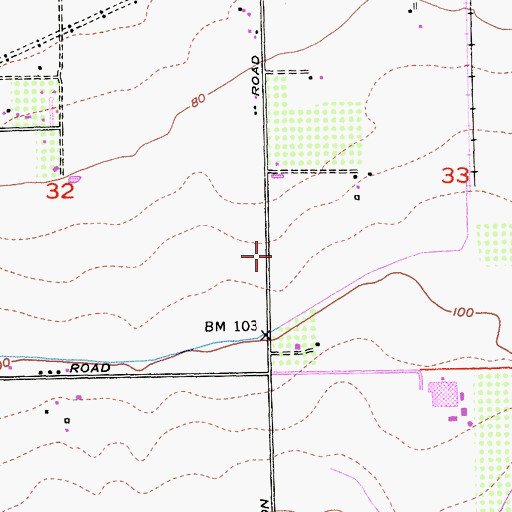Topographic Map of Tracy Fire Department Station 97, CA