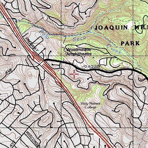 Topographic Map of Oakland Fire Department Engine 25, CA