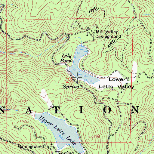 Topographic Map of Lily Pond, CA